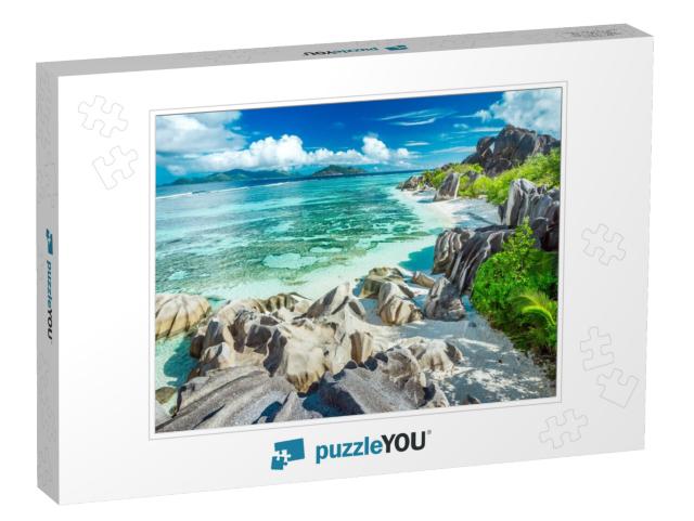 The Most Beautiful Beach of Seychelles - Anse Source Darg... Jigsaw Puzzle