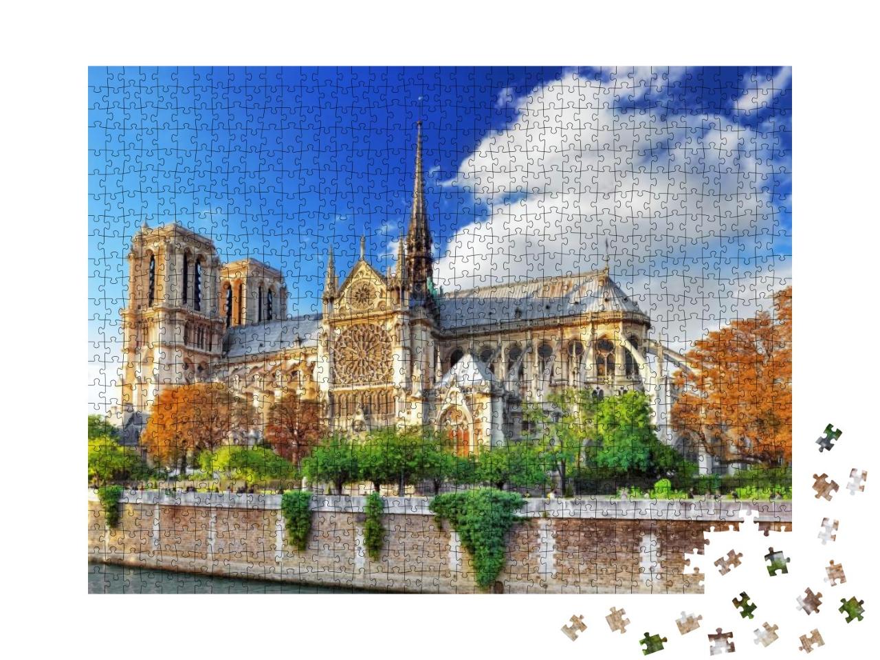 Notre Dame De Paris Cathedral. Paris. France... Jigsaw Puzzle with 1000 pieces