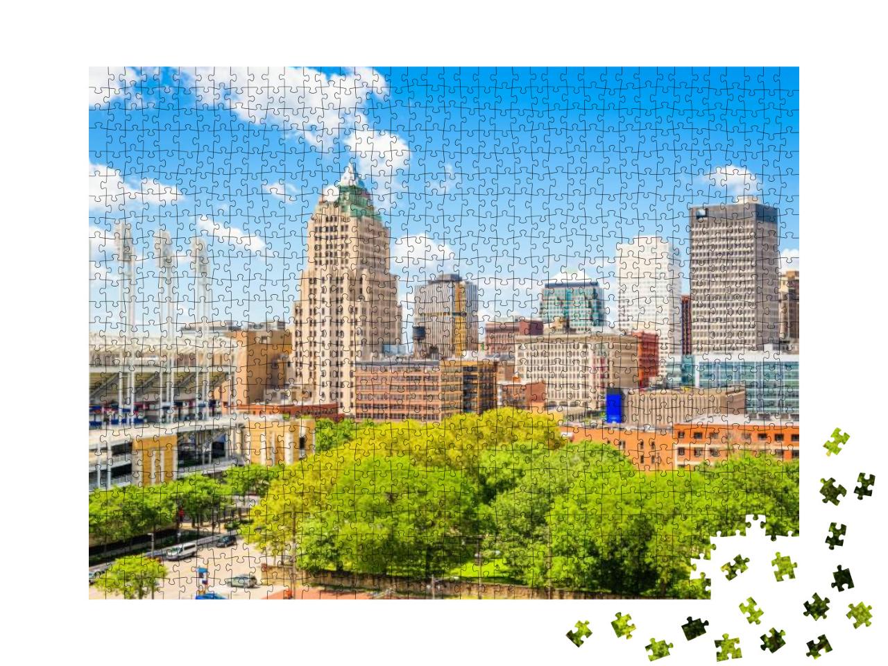 Cleveland, Ohio, USA Downtown City Skyline in the Daytime... Jigsaw Puzzle with 1000 pieces