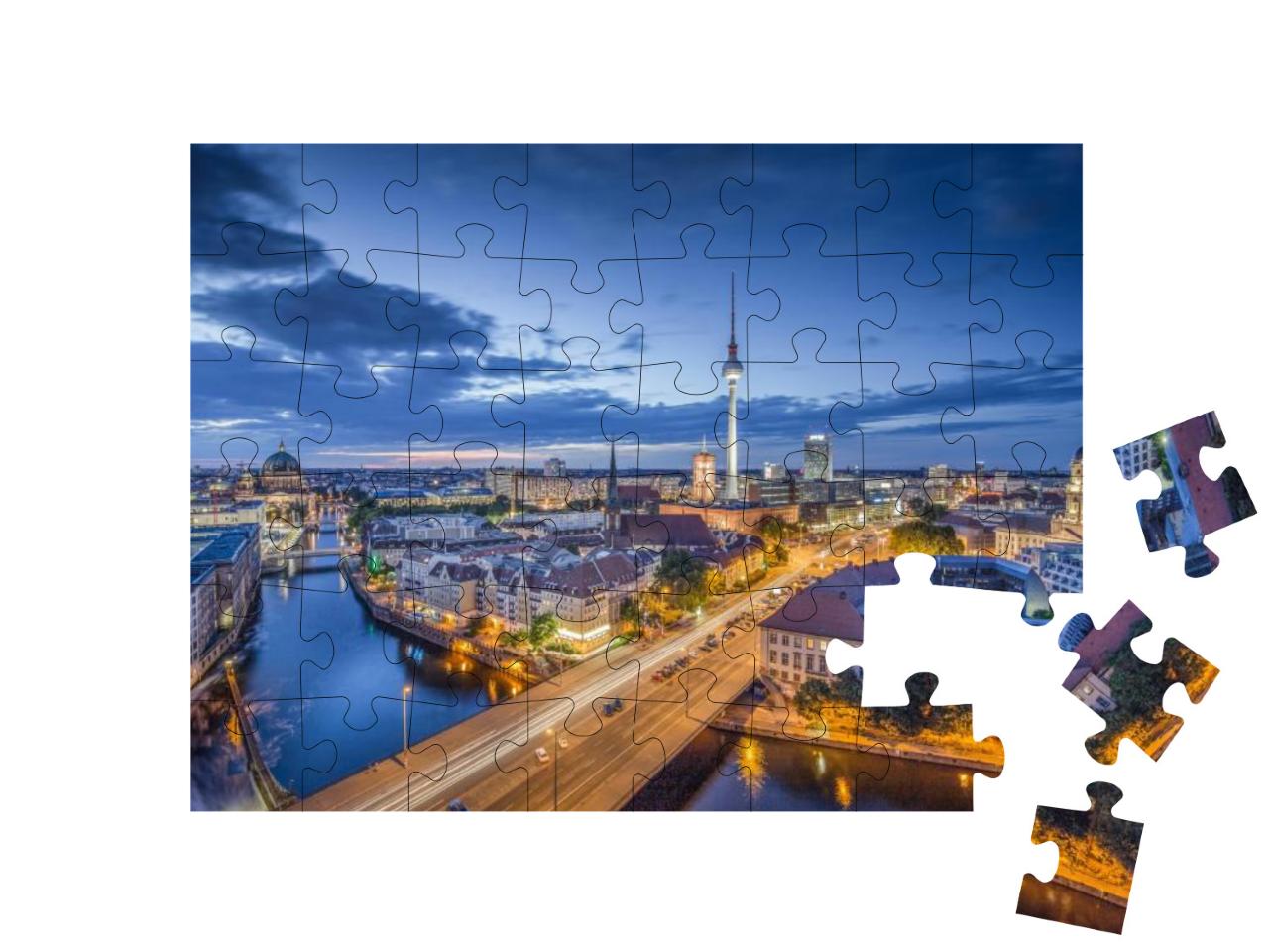 Aerial View of Berlin Skyline with Famous Tv Tower & Spre... Jigsaw Puzzle with 48 pieces
