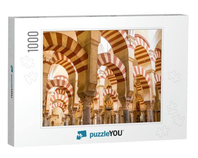 Inside of the La Mezquita Cathedral Mosque in Cordoba, An... Jigsaw Puzzle with 1000 pieces
