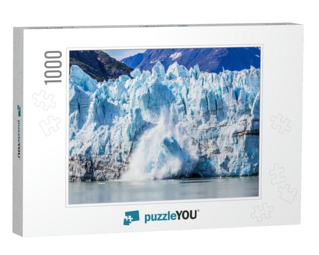 Alaska. Ice Calving At the Margerie Glacier in the Glacie... Jigsaw Puzzle with 1000 pieces
