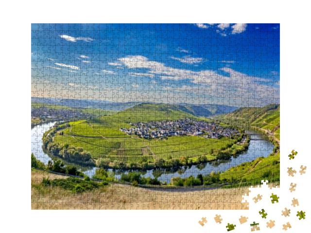 Scenic Moselle River Loop At Leiwen, Trittenheim in Germa... Jigsaw Puzzle with 1000 pieces