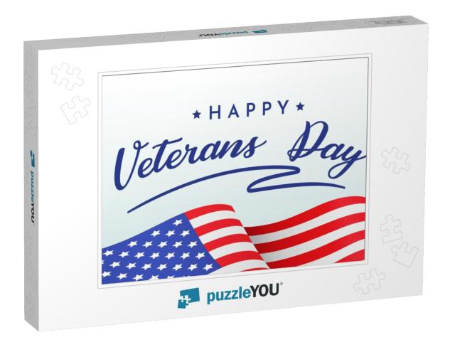 Happy Veterans Day, Banner, Poster, Card with Congratulat... Jigsaw Puzzle