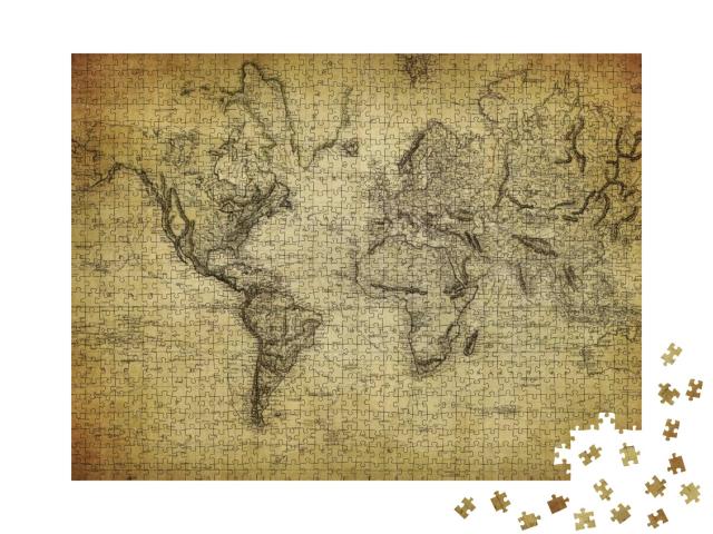 Vintage Map of the World 1814... Jigsaw Puzzle with 1000 pieces