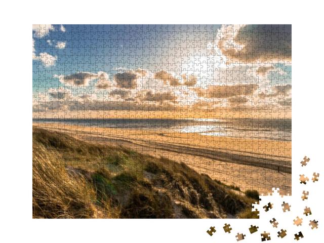 Wild North Sea Coastal Sunset Seascape with Wide Sandy Co... Jigsaw Puzzle with 1000 pieces