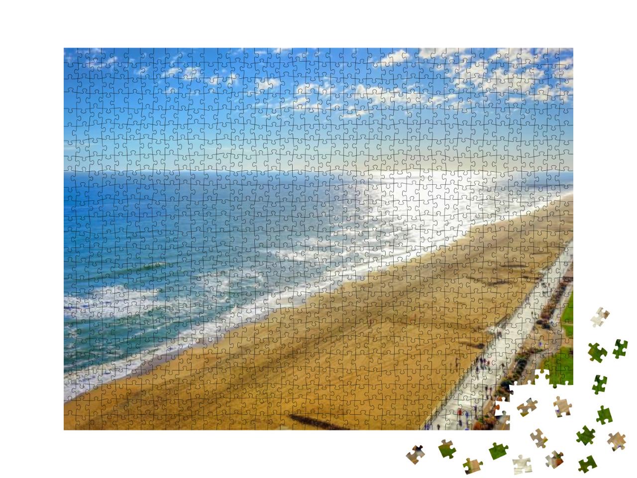 Virginia Beach Boardwalk | High Aerial Panoramic View | V... Jigsaw Puzzle with 1000 pieces