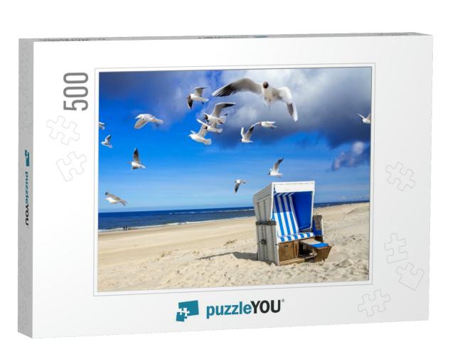 Beach in Westerland, Sylt, Germany... Jigsaw Puzzle with 500 pieces