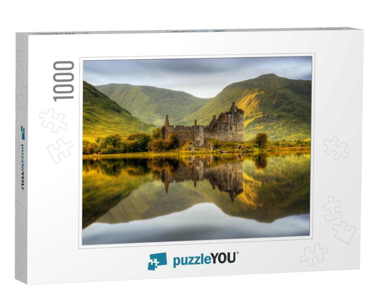 Kilchurn Castle Reflections in Loch Awe At Sunset, Scotla... Jigsaw Puzzle with 1000 pieces