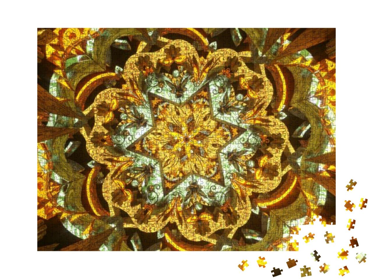 Mandala Symmetrical Colorful Background for Hypnotic Ethn... Jigsaw Puzzle with 1000 pieces
