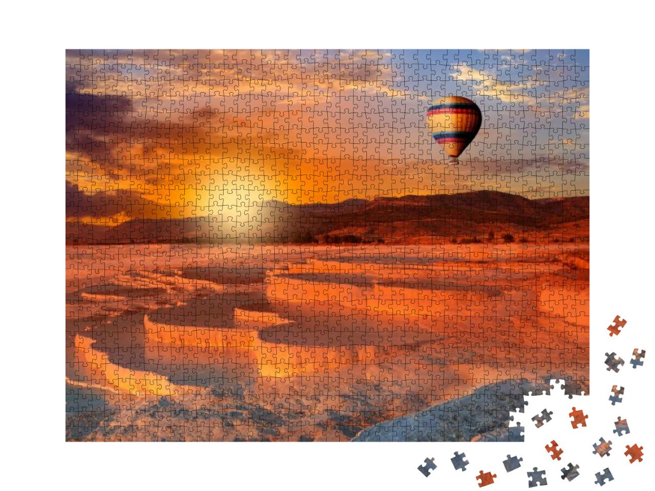 Beautiful Sunrise & Natural Travertine Pools & Terraces... Jigsaw Puzzle with 1000 pieces