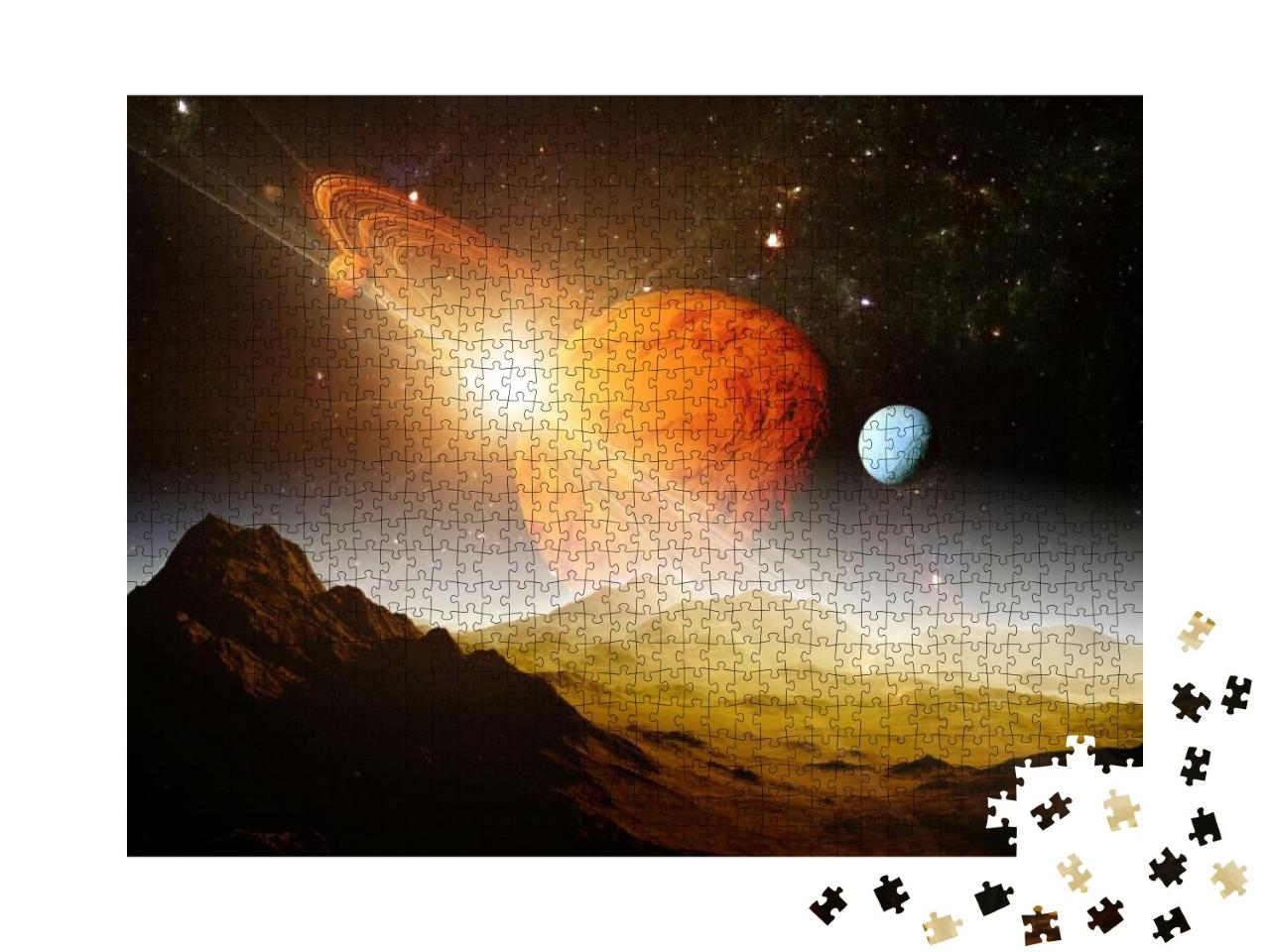 A View of Planet & the Universe from the Moons Surface. A... Jigsaw Puzzle with 1000 pieces