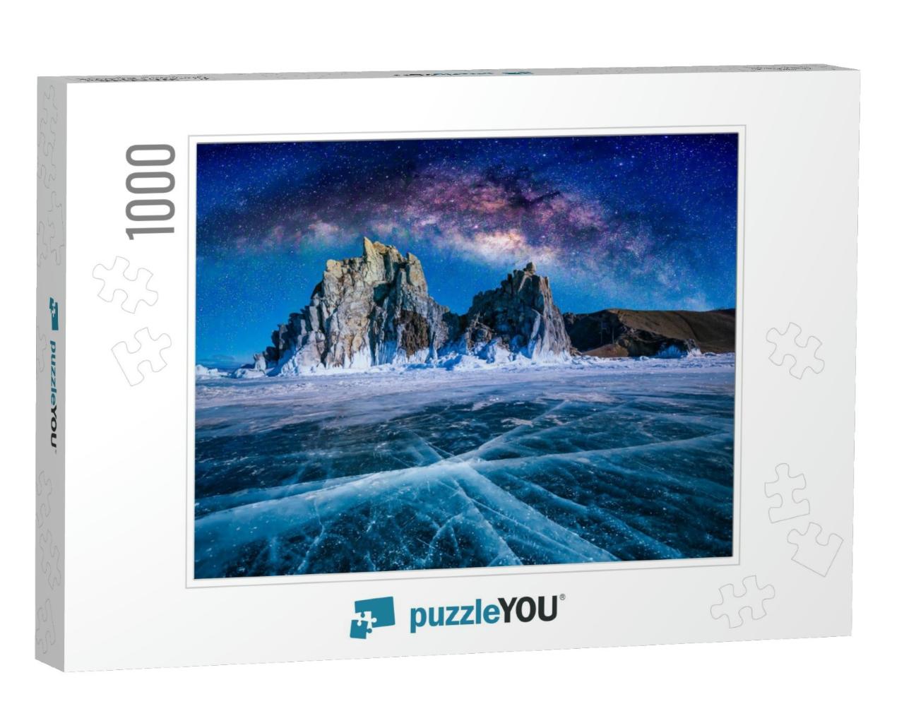Landscape of Shamanka Rock & Milky Way on Sky with Natura... Jigsaw Puzzle with 1000 pieces