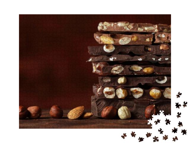Hazelnut & Almond Milk & Dark Chocolate Pieces Tower... Jigsaw Puzzle with 1000 pieces
