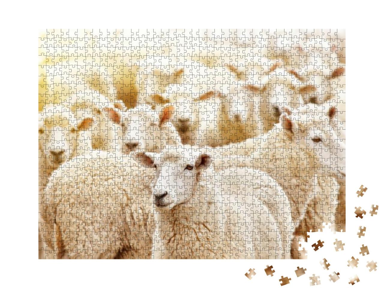 Livestock Farm, Flock of Sheep... Jigsaw Puzzle with 1000 pieces