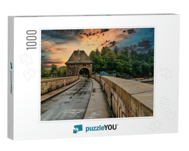 Towerroom with Paving Stones on Edersee in Hessen Germany... Jigsaw Puzzle with 1000 pieces