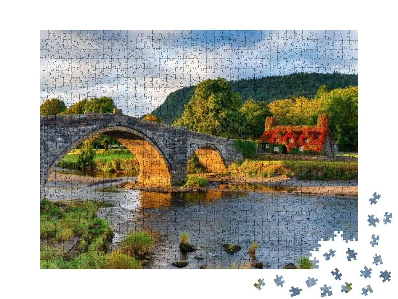 Autumn At Llanrwst Bridge in North Wales... Jigsaw Puzzle with 1000 pieces