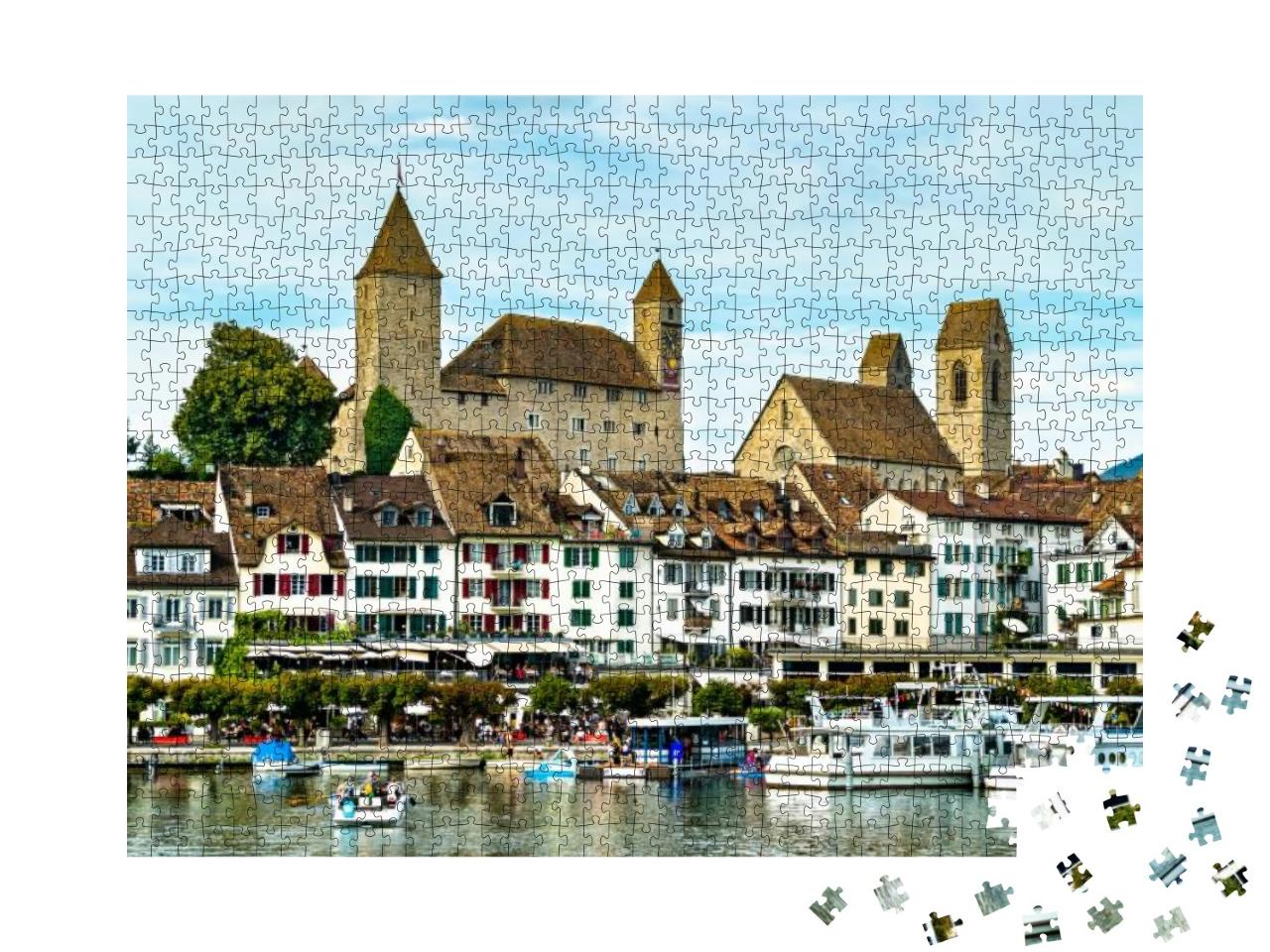 Rapperswil Castle in Rapperswil-Jona At Lake Zurich in th... Jigsaw Puzzle with 1000 pieces