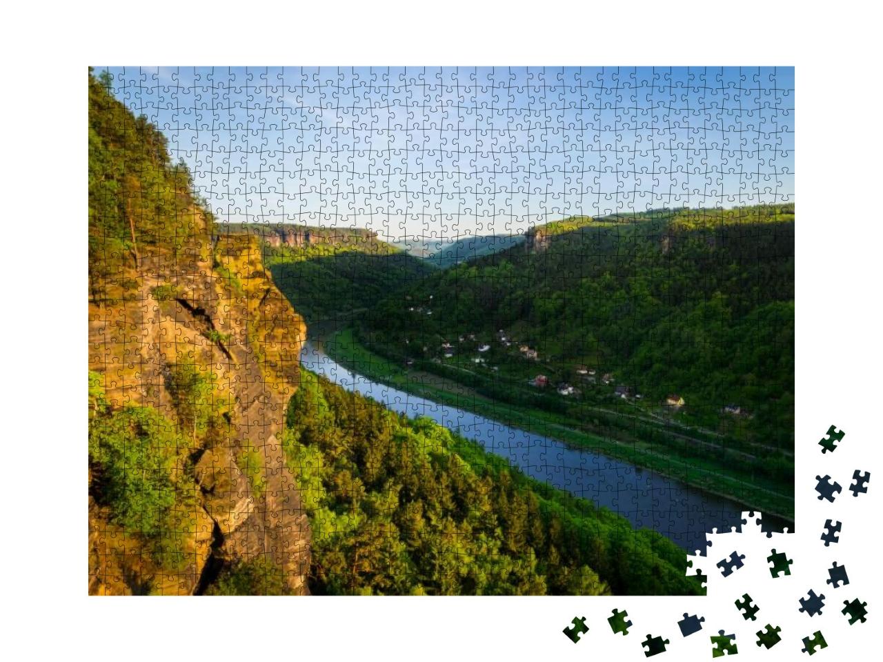 Sandstone Rock Formations & Forests in the Evening Sunshi... Jigsaw Puzzle with 1000 pieces
