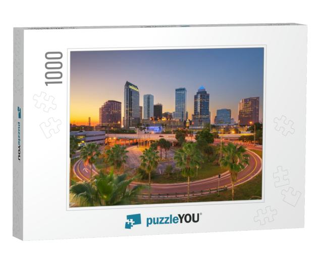 Tampa, Florida, USA Downtown City Skyline Over Roads & Hig... Jigsaw Puzzle with 1000 pieces