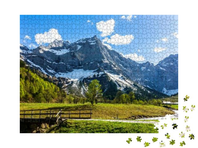 Karwendel Mountains in Austria - Small Valley Called Enga... Jigsaw Puzzle with 1000 pieces