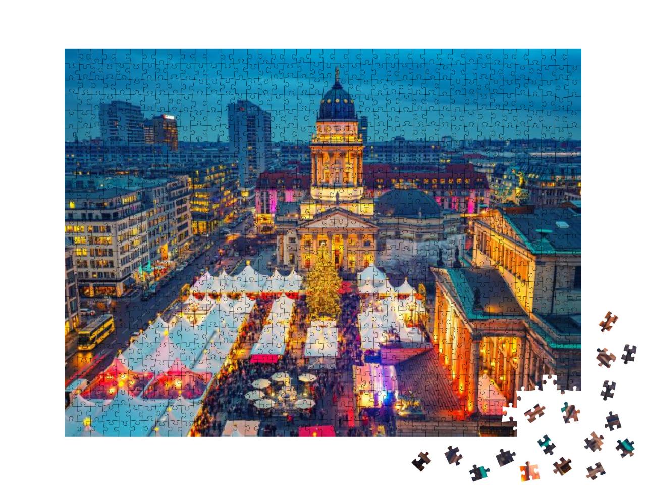 Christmas Market, Deutscher Dom & Konzerthaus in Berlin... Jigsaw Puzzle with 1000 pieces