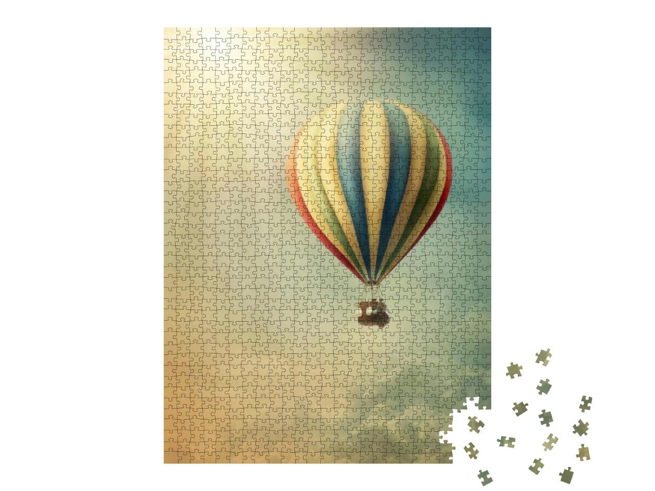 Hot Air Balloon High in the Sky... Jigsaw Puzzle with 1000 pieces
