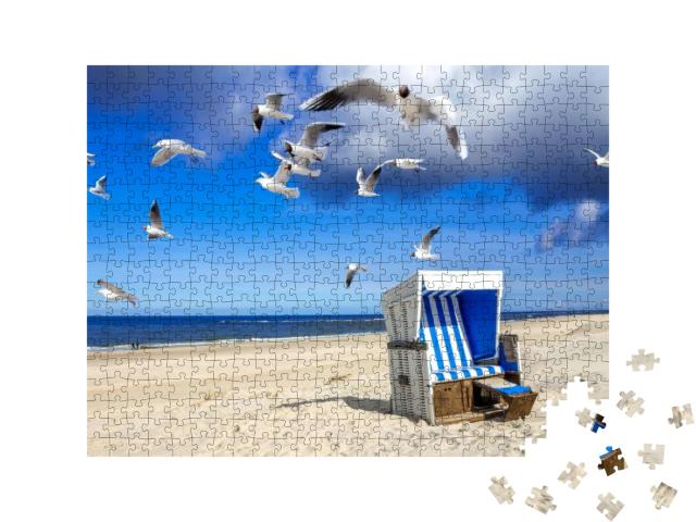 Beach in Westerland, Sylt, Germany... Jigsaw Puzzle with 500 pieces