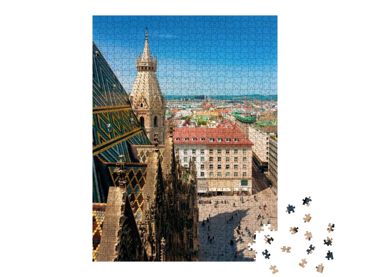 Cityscape with St Stephen Cathedral, or Saint Stephansdom... Jigsaw Puzzle with 1000 pieces