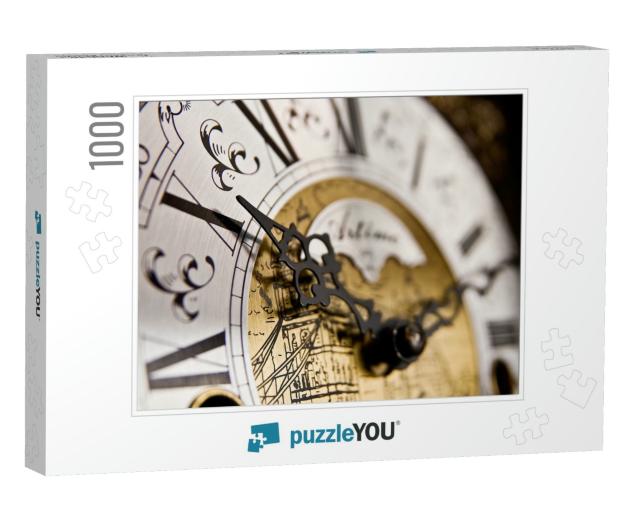 The X Hour an Old-Style Pendulum Clock Face with Focus on... Jigsaw Puzzle with 1000 pieces
