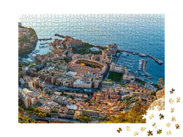 Aerial View of Stadium of Monaco At Sunrise, View from La... Jigsaw Puzzle with 1000 pieces