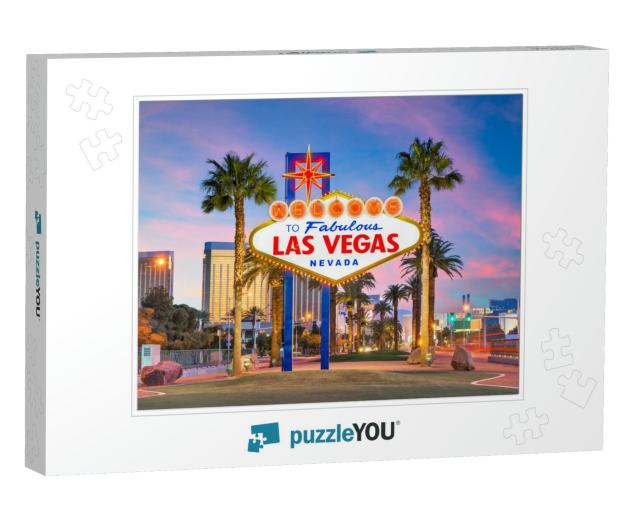 Las Vegas, Nevada, USA At the Welcome to Las Vegas Sign At... Jigsaw Puzzle