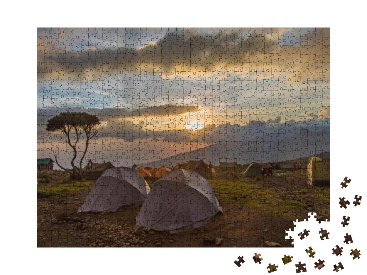 Tent After Rain on Kilimanjaro... Jigsaw Puzzle with 1000 pieces