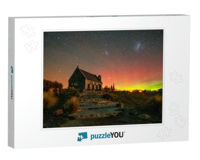 Church of the Good Shepherd with Aurora Australis Souther... Jigsaw Puzzle