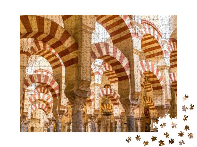 Inside of the La Mezquita Cathedral Mosque in Cordoba, An... Jigsaw Puzzle with 1000 pieces