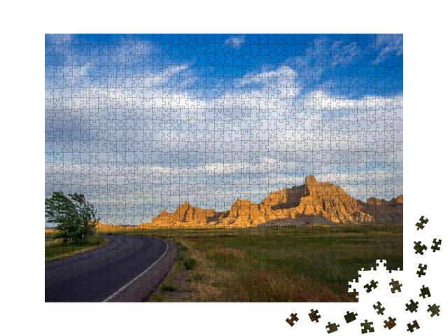 Scenic Landscape Image of the Badlands of South Dakota. B... Jigsaw Puzzle with 1000 pieces