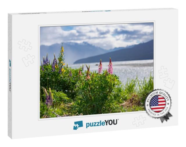 Lupins by the Lake & Mountains... Jigsaw Puzzle