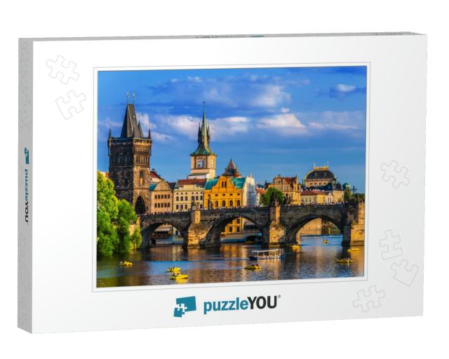 View of Downtown Prague with Charles Bridge Over the Vlta... Jigsaw Puzzle