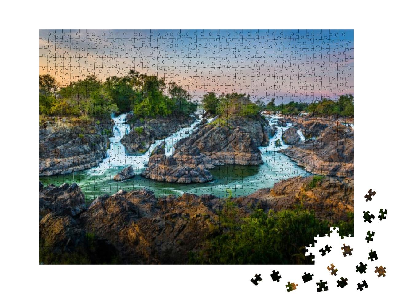 4000 Islands is Very Beautiful & Crazy River At Champasak... Jigsaw Puzzle with 1000 pieces