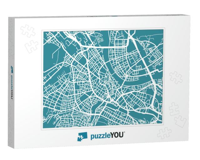 Detailed Vector Map of Basel, Scale 130 000, Switzerland... Jigsaw Puzzle