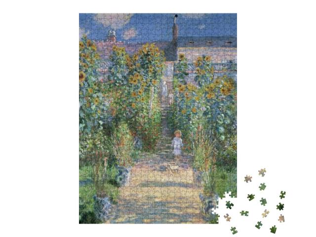 The Artists Garden At Vetheuil, by Claude Monet, 1880, Fr... Jigsaw Puzzle with 1000 pieces