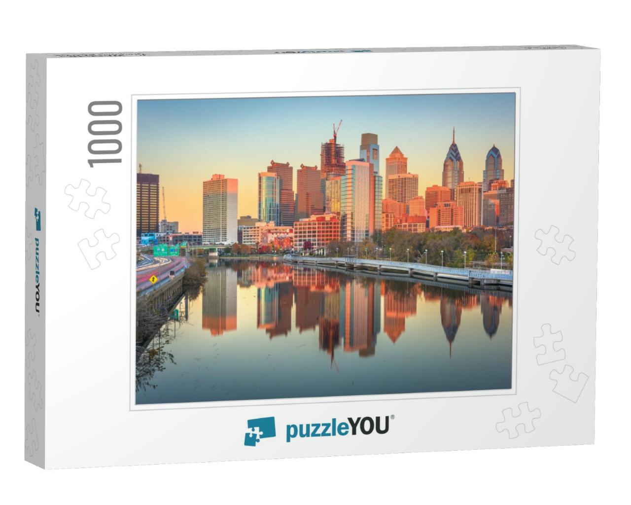 Philadelphia, Pennsylvania, USA Downtown Skyline At Dusk o... Jigsaw Puzzle with 1000 pieces