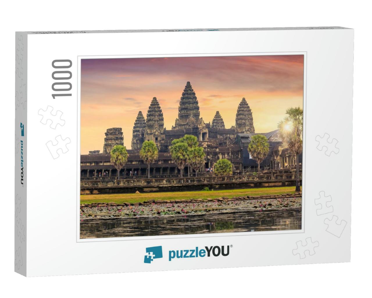 Beautiful Sunrise At Ankor Wat, Siem Reap, Cambodia... Jigsaw Puzzle with 1000 pieces
