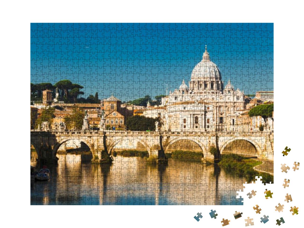 St Peters Basilica & River Tibra in Rome, Italy... Jigsaw Puzzle with 1000 pieces