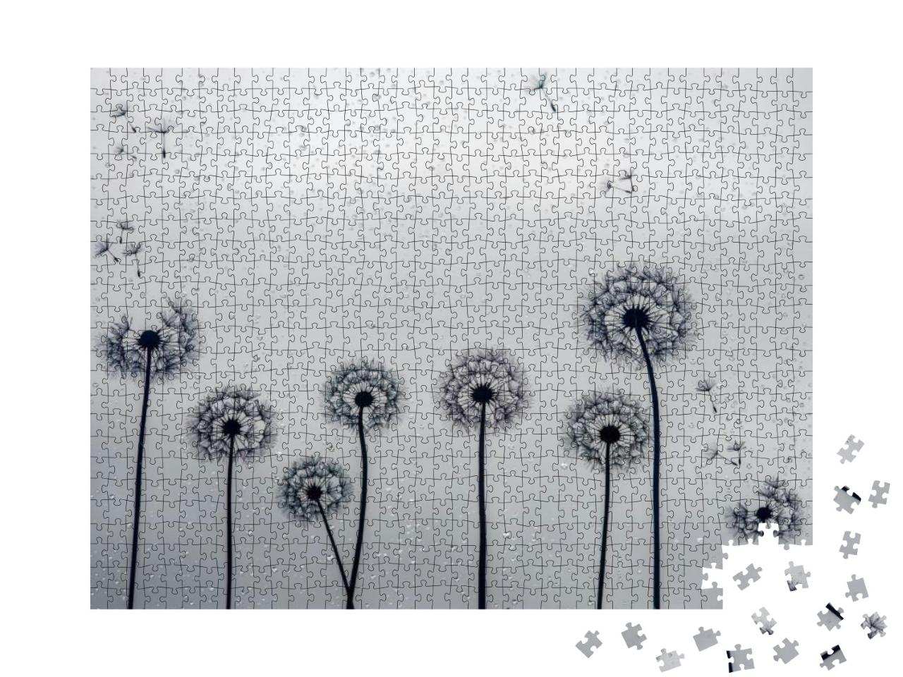 Art Dandelions & Falling Words..... Jigsaw Puzzle with 1000 pieces