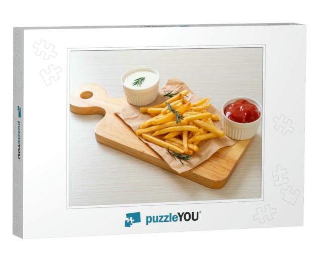 French Fries or Potato Chips with Sour Cream & Ketchup... Jigsaw Puzzle
