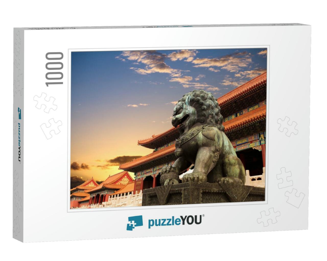 The Forbidden City with Sunset Glow in Beijing, China... Jigsaw Puzzle with 1000 pieces