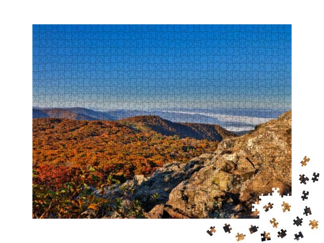Usa, Virginia, Shenandoah National Park, Fall Color in th... Jigsaw Puzzle with 1000 pieces