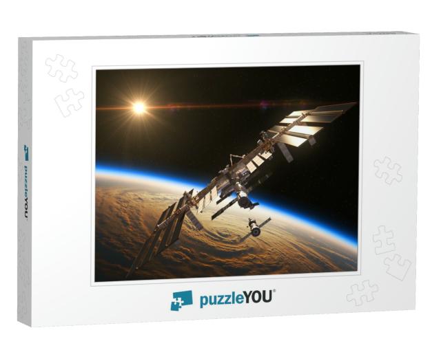 International Space Station & Spacecraft in the Backgroun... Jigsaw Puzzle