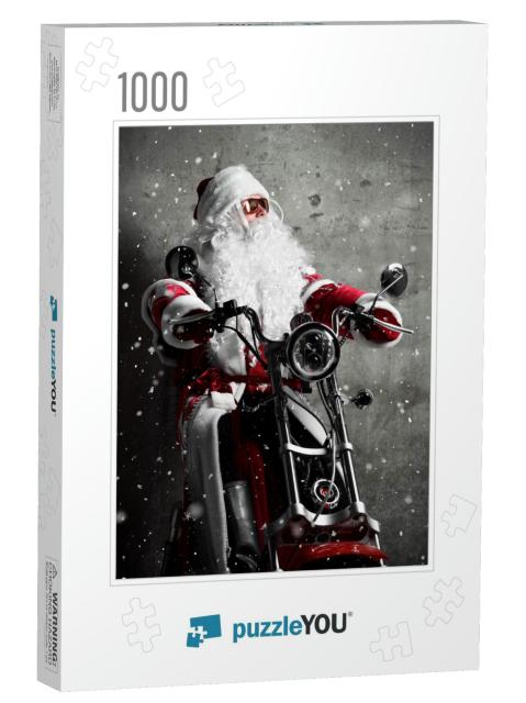 Santa Claus Sitting on Electric Motorcycle Bicycle Scoote... Jigsaw Puzzle with 1000 pieces